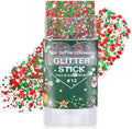Christmas Hair Glitter Stick,Red and Green Silver Face Body Glitter Makeup,Waterproof Christmas Outfits for Women, Stocking Stuffers Sparkling Party Gift for Girls,Chunky Glitter Makeup by PaminifyBeautyMakeup
