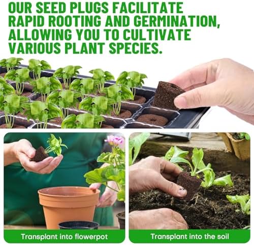 50 Pcs Seed Starter Plugs,Replacement Root Grow Sponges Plant Plugs,Great for Soil, Tray or Planting Pods, Promotes Herbs, Vegetables and Flowers Growth - Image 3