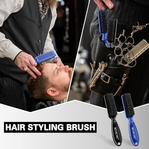 NICEMOVIC 10 Pcs Barber Clipper Cleaning Brush, Barber Accessories Supplies, Blade Trimmer Cleaning Mini Brush Bulk Set Duster Manicure Nylon Brush Hair Styling Tool (Black&Blue) - Image 4