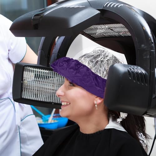 1 Pcs Hair Dryer Heat Shield with 10 Disposable Hoods, Purple - Image 6