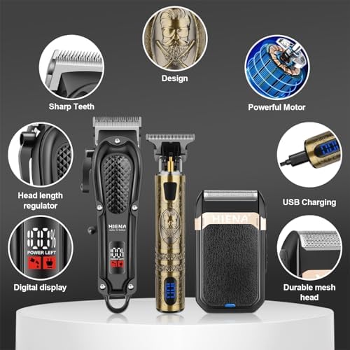 HIENA PRO Hair Clippers for Men, Cordless Hair Cutting Kit - Image 4