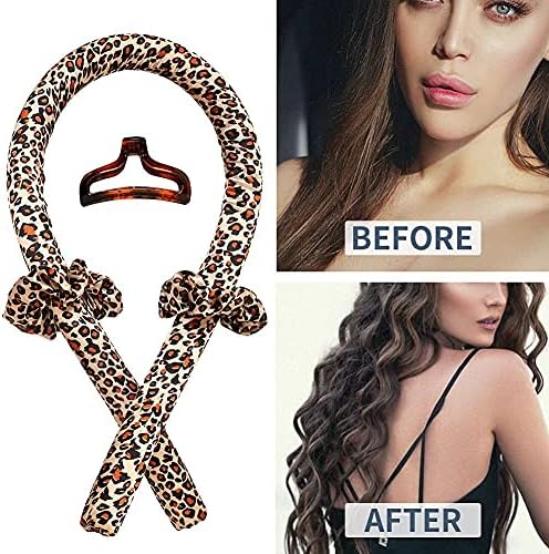 BATOUDE Heatless Curling Rod Headband No Heat Silk Ribbon Curling Rod Hair Roller Curls with Hair Claw Clip Lazy Natural Soft Wave DIY Hair Rollers Styling Tool for Sleep in Overnight (Bao) - Image 4