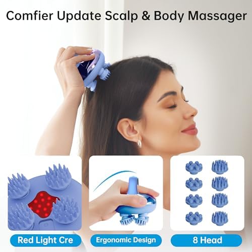 COMFIER Cordless Scalp Massager Hair Growth with 3 kneading Modes,Waterproof Head Massage with 8 Claws for Deep Cleansing,Body Cat Head Scratcher,Gift for Women - Image 2