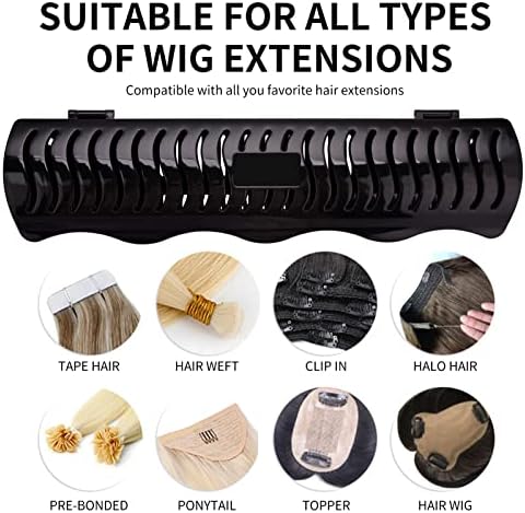 Hair Extension Holder Hair Extension Style Caddy Designed to Hold Clip-Ins, Tape-In’s, Micro Bundles and Sew-In Wefts While You Color, Wash, Style, Pack and Store (Black) - Image 5