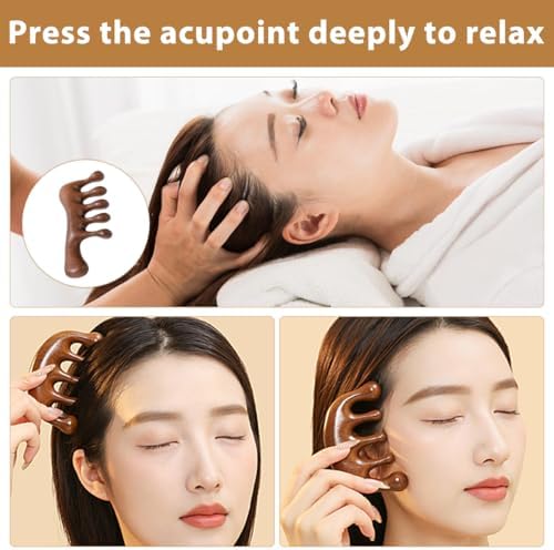Loc Comb, 2 Pack Loc Wooden Massage Scalp Comb Gua Sha Brush for Retwist - Image 2