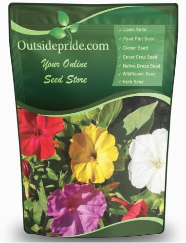 Outsidepride Mixed Four O'clock Flower Seeds - 1/4 lb Perennial Fragrant, Trumpet-Shaped Blooms, Deer-Proof & Easy to Grow, for Pollinator & Evening Gardens, Containers, Hedges, or Borders by Outsidepride