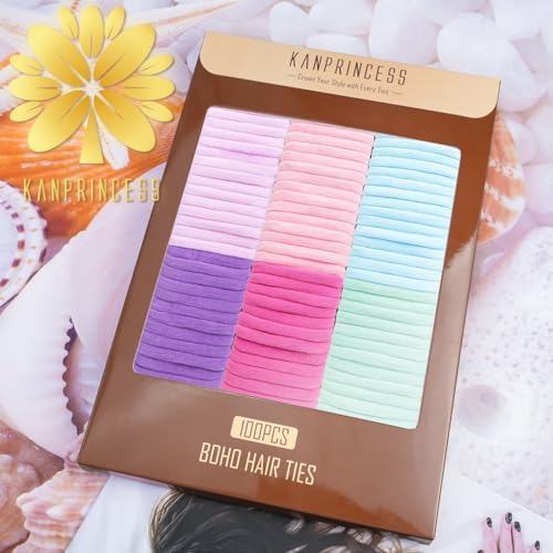 Kanprincess Nylon Hair Ties, 100PCS No-Damage Soft Bands for Women - Image 7