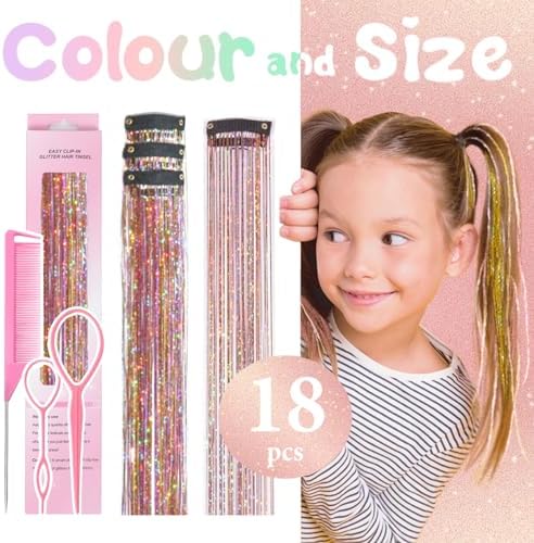 Hair Tinsel Clip in Gold-pink Fairy Hair Tinsel Kit - Image 3