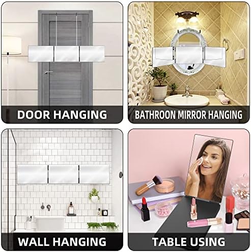 Three Way Mirror for Braiding Hair LED Lighted Trifold 360 Mirror for Women for Braiding Haircuts for Men Self Cut Shaving Barber Hair Cutting Tools - Image 6