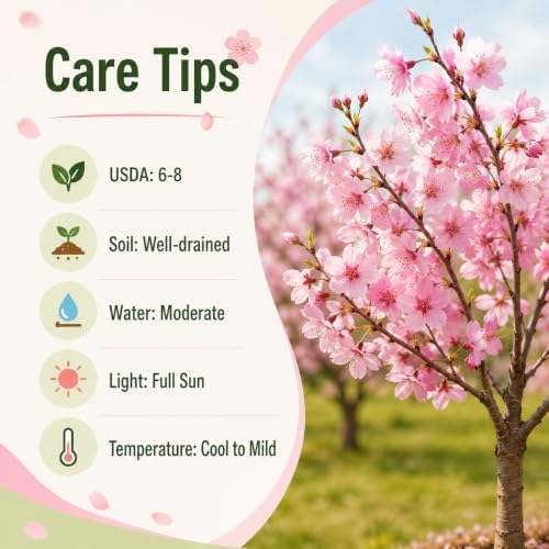 Pink Cherry Blossom Plant Live, Cherry Blossom Tree, Flowering Blossom Tree for Planting Outdoors, 5-10 Inch Tall, 2.5 Inch Pot, Dormant in Winter - Image 4