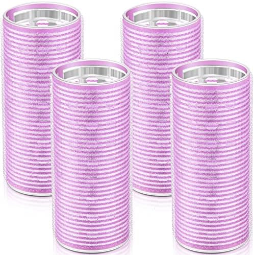 WILLBOND 4 Pcs Aluminum Thermal Hair Rollers for Women, 4.7 X 2 Inch,Purple by Willbond+Technology+Limited
