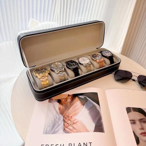 Travel Watch Case 6 Slots Watches Box Storage Holder for Men Women - Image 5