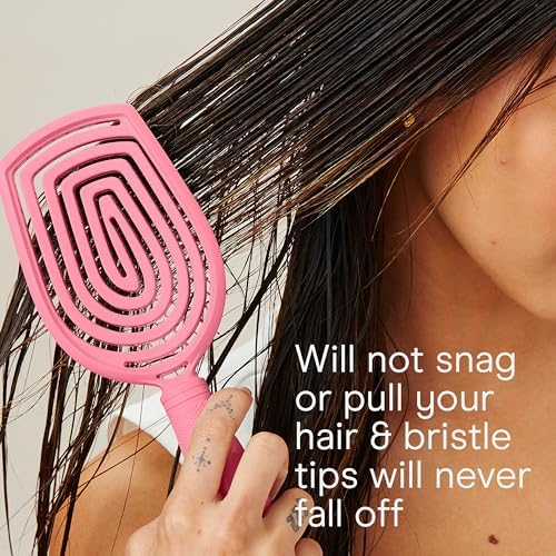 Conair Scalp Care Detangling hairbrush - Curly Hair Brush - Scalp Massager - hairbrushes for women & men - detangler for all lengths and types - can use wet or dry - Pink Pulse - Image 6