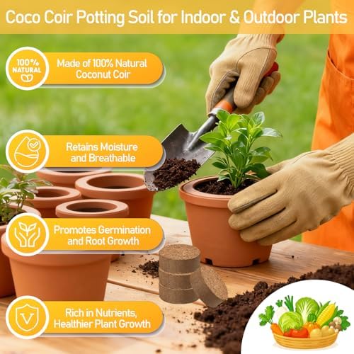 Legigo 100 Pcs 50mm Organic Coco Coir Pellets, Seed Starter Soil Pods - Image 4