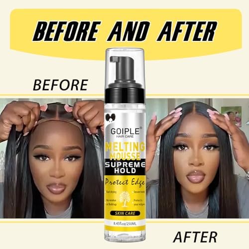 8.45 FL OZ Lace Melting and Holding Mousse Glue-Less Hair Adhesive for Wigs, Extra Hold Lace Melting Mousse Adhesive Wig Spray for Closure Wigs Extensions, Wig Melting Mousse Supreme Hold for Wig Hair - Image 5