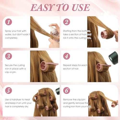 Therwen 18 Pcs Thermal Hair Roller for Women with Long Hair,Terracotta - Image 5