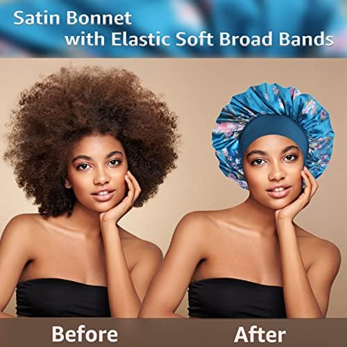 3PCS Bonnets for Women,Silk Satin Bonnet Hair Bonnet for Sleeping - Image 5