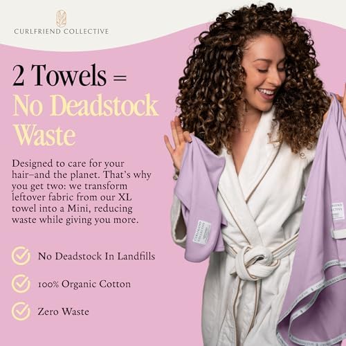 Curlfriend Collective Cotton Cloud T-Shirt Hair Towel Duo, Lilac Locks - Image 7