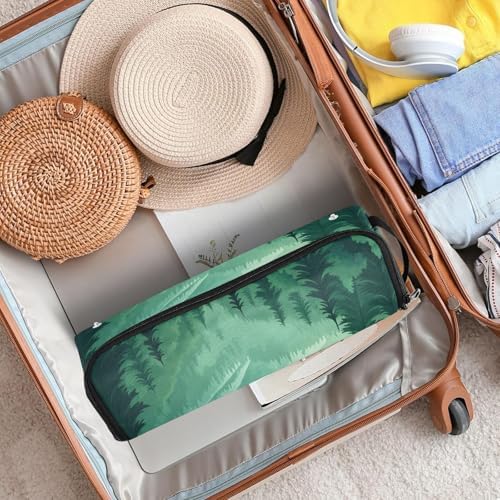Hair Tools Travel Bag with Heat Resistant Mat Detachable 2-in-1 Curling Iron Travel Case Hot Tools Organizer for Straightener Flat Iron Mountain Forest Trees Green 02 - Image 7