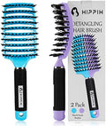 HIPPIH Boar Bristle Hair Brush Set of 2, Detangling Smoothing for Wet & Dry by HIPPIH