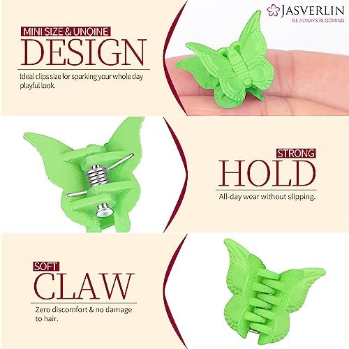 JASVERLIN Mini Butterfly Hair Clips, Y2K Claw Clips 50 Pcs - Image 4