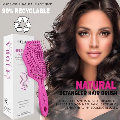 Fiora Naturals Detangling Hair Brush for Women, Detangler Hair Brush, Pink - Image 5