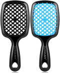 Vented Detangling Hair Brush - 2 Pack Detangler Hairbrush with Soft Bristles for Effortless Tangle Free - Ideal for Wet Dry or Damaged Hair for Women Men Kids by Aussumy