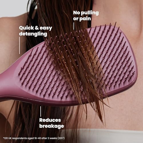 Tangle Teezer Large Ultimate Detangler Brush, Straight to Wavy, Pink Velvet - Image 4