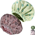 Genergy 2Pcs Satin Lined Large Shower Cap for Women Set with Bag & Scrunchy by Unknown