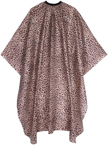 Waterproof Leopard Hair Cutting Cape - 64" x 56" Salon Cape with Adjustable Neckline for Professional Stylists and Home Use by AIHOPESTO