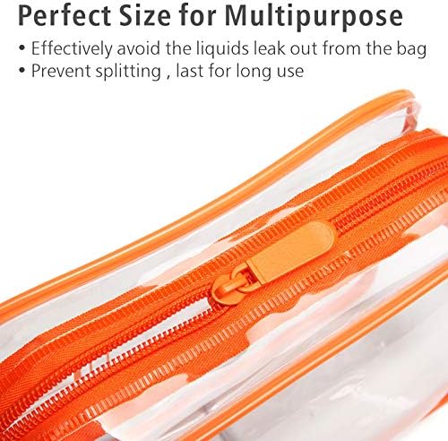 PACKISM Clear Makeup Bag with Zipper - TSA Approved Toiletry Bag, Orange - Image 4