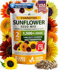 HOME GROWN Sunflower Mix Seeds, 9 Variety, 1,500+ Seeds by HOMEGROWN