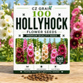 Hollyhock Seeds for Planting | 100 Seeds | Tall Colorful Garden Flowers by CZGrain