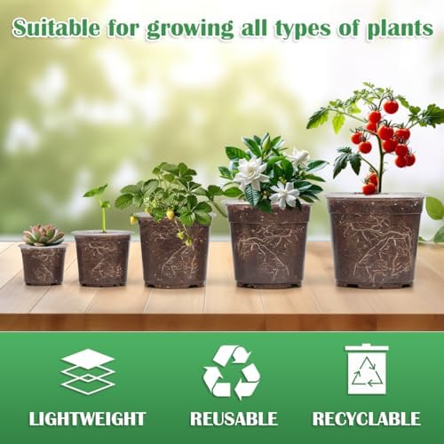 30 Pack 7/6/5/4/3 Inch Clear Nursery Pots for Plants, Flexible Plastic Plant Pots with Drainage Holes, Transparent Seed Starter Pots Variety Pack for Succulents, Seedlings, Flowers, Vegetable - Image 6