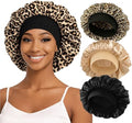 ZHENSILK 3PCS Silk Sleep Bonnet for Women, Large Satin Hair Caps with Elastic Band for Curly Hair and Frizz Control by ZHENSILKFocusonhaircare