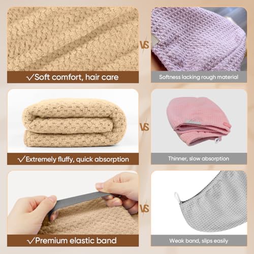 HOMEXCEL 5PK Microfiber Hair Towels, 40x20 in, Fast Drying for Long Hairs - Image 4