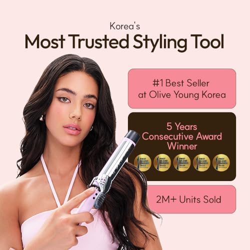 vodana GlamWave Ceramic Hair Curler 1.4 inch - Shiny & Damage-Free Natural Waves with All-Day Hold | Advanced Double Ceramic Coating with Rapid Instant Heat, Strawberry Cream - Image 3