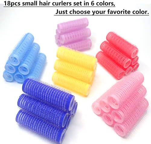 Hair Roller, 24PCS Self Grip Small Hair Curlers Set Nylon, Purple, Pro Salon Hairdressing Curler DIY Curly Hairstyle Hair Rollers Tools Rat Tail Comb for Women Medium Short Hair - Image 6