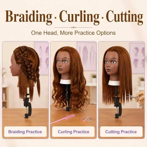 16 Inch 100% Real Human Hair Mannequin Head, Manikin Head with Hair - Image 2