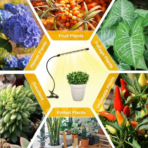 iPower Plant Grow Light, Full Spectrum Clip LED Growing Lamp for Indoor Plants, Automatic Timer & 10 Dimmable Levels, 1 Tube - Image 7