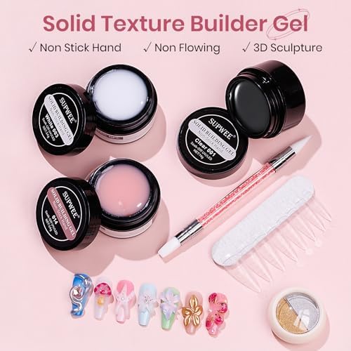 Solid Builder Gel for Nails Clear White 3D Sculpture Nail Art Hard Gel - Image 2