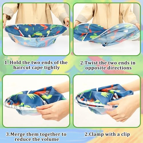 FEBSNOW Kids Hair Cutting Cape Adjustable Haircut Cape Umbrella for Child - Image 4