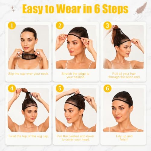 2PCS Black Wig Caps, Breathable Hair Net for Women Non Slip - Image 7