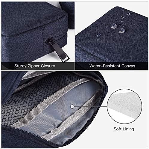 2-Pack Portable Storage Pouch Bag, Universal Electronics Accessories Case Cable Organizer Compatible with Hard Drive, Laptop Mouse, Power Bank, Adapter, Cellphone, Cosmetics (Small+Big-Navy Blue) - Image 4