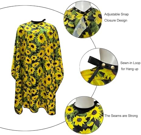 Salon Cape for Women, Hair Cutting Cape with Snaps, Professional Large Barber Stylist Hairdressing Gown- 63”× 56” - Image 3