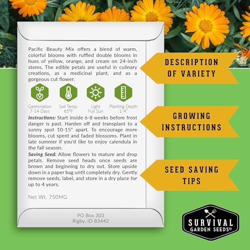 Calendula Seeds for Planting - 4 Variety Collection - Survival Garden Seeds - Image 2