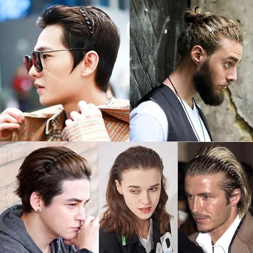 Metal Headband Men, Non Slip Wave Hair Band, Zigzag Grip 8 Pcs - Image 5