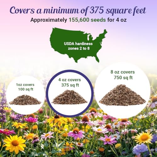 BBB Seed Partial Shade Wildflower Seeds Mix, Bulk 4 oz, Non-GMO Flowers - Image 5