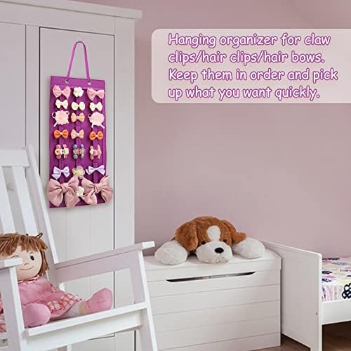 SMUK Hanging Hair Claw Clip Organizer - Large & Small Claw Clip Storage Display for Thick Hair, On Wall, Door, Wardrobe - Image 7