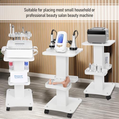 Esthetician Cart with Wheels and 2 Trays, 4 Tier Salon and Spa Equipment Trolley Carts, Beauty Machine Trolley, Load 135lbs - Image 3